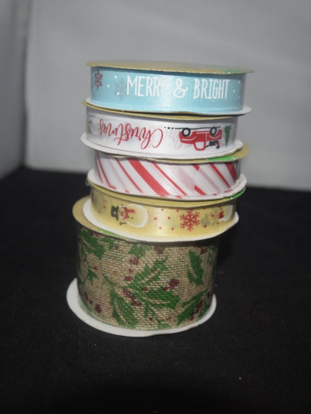 Crafter's Square Christmas Holiday Ribbon Spools Lot of 5 Assorted NWT